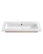 Prostokątna umywalka ceramiczna Defires 100 CM - Biała w sklepie o6i2u8y4t0z.info