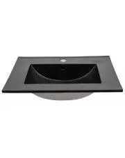 Czarna ceramiczna umywalka prostokątna - Javal 80 cm w sklepie o6i2u8y4t0z.info