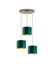 Lampa wisząca z trzema abażurami na złotym stelażu - EX452-Ralos - 5 kolorów w sklepie o6i2u8y4t0z.info