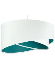 Biało-turkusowa lampa wisząca welurowa - EX990-Ryvel w sklepie o6i2u8y4t0z.info