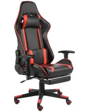 Czarno-czerwony fotel gamingowy z podnóżkiem - Epic Egra w sklepie o6i2u8y4t0z.info