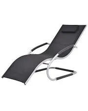 Czarny ergonomiczny leżak ogrodowy - Rami w sklepie o6i2u8y4t0z.info