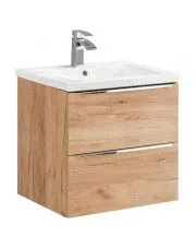 Podwieszana szafka łazienkowa z umywalką - Lunios 3S Dąb 60 cm w sklepie o6i2u8y4t0z.info