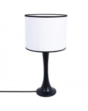 Czarna drewniana lampka nocna z abażurem - S222-Dion w sklepie o6i2u8y4t0z.info