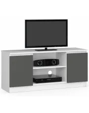 Nowoczesna szafka RTV biała + grafit / szary - Galapi 5X 140 cm w sklepie o6i2u8y4t0z.info