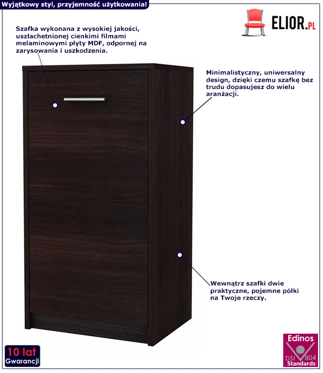 Wenge szafka wysoka Gopox 2X - do salonu