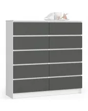 Komoda z szufladami biała + grafit - Barisso 3X w sklepie o6i2u8y4t0z.info