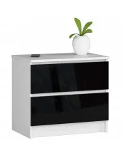 Minimalistyczna komoda do sypialni biała + czarny połysk - Morgana 4X w sklepie o6i2u8y4t0z.info