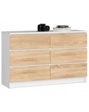 Komoda do pokoju dziecięcego biała + dąb sonoma - Clemont 3X w sklepie o6i2u8y4t0z.info