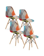 Zestaw kolorowych krzeseł patchwork 4 szt. - Oldivado w sklepie o6i2u8y4t0z.info