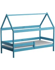 Niebieskie łóżko domek z materacem dla dziecka - Cubis 3X 190x90 cm w sklepie o6i2u8y4t0z.info