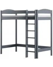 Szare łóżko dziecięce na antresoli z materacem - Laren 4X 160x80 cm w sklepie o6i2u8y4t0z.info