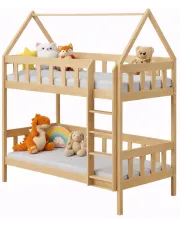 Drewniane dziecięce łóżko piętrowe domek, sosna - Varcon 3X 180x80 cm w sklepie o6i2u8y4t0z.info