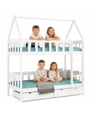 Białe dziecięce łóżko piętrowe domek - Varcon 4X 190x80 cm w sklepie o6i2u8y4t0z.info