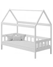 Białe skandynawskie łóżko domek z materacem - Laros 3X 180x90 cm w sklepie o6i2u8y4t0z.info
