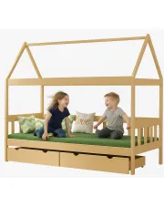 Skandynawskie łóżko dla dziecka z materacem i szufladami sosna - Laros 4X 190x90 cm w sklepie o6i2u8y4t0z.info