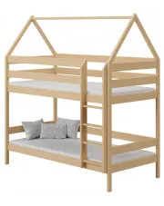 Skandynawskie łóżko piętrowe domek z naturalnego drewna, sosna - Delisa 3X 180x90 cm w sklepie o6i2u8y4t0z.info