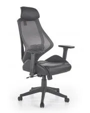 Ergonomiczny czarny fotel obrotowy z regulacją oparcia i zagłówkiem- Simona w sklepie o6i2u8y4t0z.info