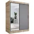 Szafa przesuwna z lustrem 150 cm dąb sonoma + antracyt - Seko 4X
