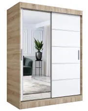 Szafa przesuwna dąb sonoma + biały 150 cm - Ebia 4X w sklepie o6i2u8y4t0z.info