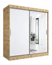 Szafa przesuwna dąb artisan + biały 180 cm - Massi 5X w sklepie o6i2u8y4t0z.info