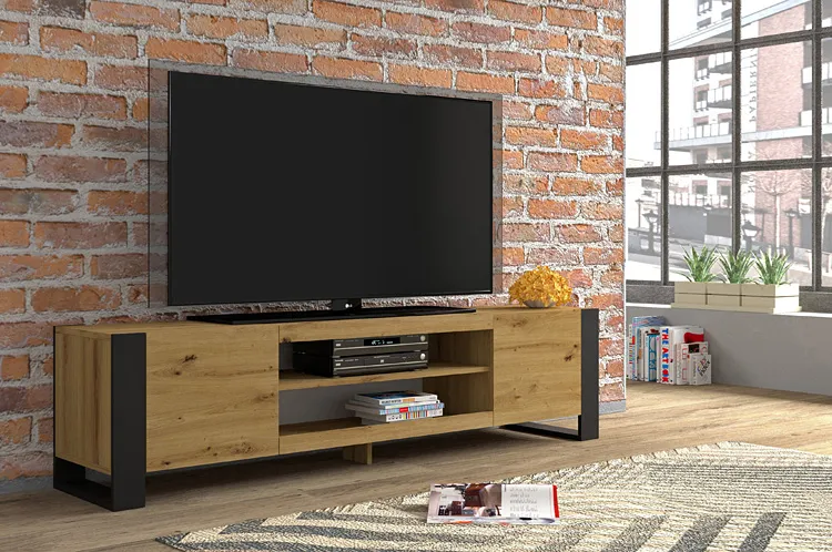 Wizualizacja aranżacji z szafką na telewizor Lyra 4X