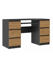 Nowoczesne biurko z szufladami antracyt + dąb artisan - Balo 2X w sklepie o6i2u8y4t0z.info