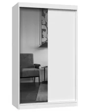 Biała garderoba dwudrzwiowa 120 cm z 1 lustrem - Stoflis 9X w sklepie o6i2u8y4t0z.info