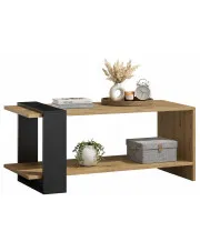 Prostokątna ława z półką dąb artisan + czarny - Preis w sklepie o6i2u8y4t0z.info
