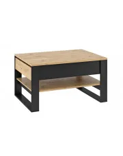 Loftowy stolik kawowy z szufladami dąb artisan - QA-09 w sklepie o6i2u8y4t0z.info