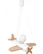 Biało-naturalna lampa wisząca dla dzieci samolot - S201-Velori w sklepie o6i2u8y4t0z.info