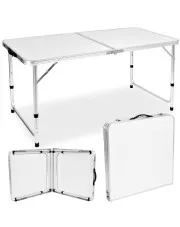 Biały składany stół turystyczny 120 x 60 cm - Cevis 3X w sklepie o6i2u8y4t0z.info