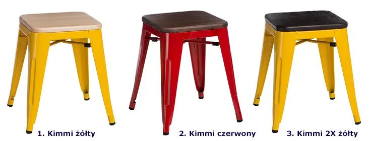 Industrialne taborety Maye - drewno