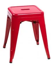 Czerwony metalowy taboret do kuchni kwadratowy loft - Motemi w sklepie o6i2u8y4t0z.info