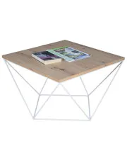 Druciany stolik kawowy dąb artisan + biały - Mokita 4X w sklepie o6i2u8y4t0z.info
