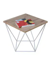 Druciany stolik kawowy w stylu skandynawskim dąb artisan + biały - Mokita 5X w sklepie o6i2u8y4t0z.info