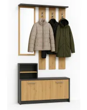 Zestaw mebli do przedpokoju z szafką na buty dąb artisan + antracyt - Etien w sklepie o6i2u8y4t0z.info