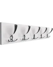 Minimalistyczny wieszak do przedpokoju ścienny biel alpejska + chrom - Agola 4X w sklepie o6i2u8y4t0z.info
