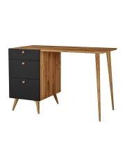 Drewniane biurko 120x60 z szufladami dąb craft + czarny - Esto 4X w sklepie o6i2u8y4t0z.info