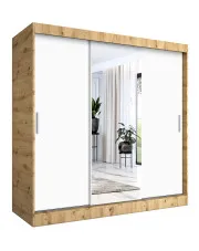 Szafa przesuwna dąb artisan + biały 200 cm - Massi 6X w sklepie o6i2u8y4t0z.info