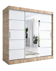 Szafa przesuwna 200 cm dąb sonoma + biały - Marmos 6X w sklepie o6i2u8y4t0z.info