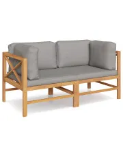 Drewniana ławka ogrodowa modułowa z szarymi poduszkami - Artisan w sklepie o6i2u8y4t0z.info