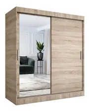 Szafa przesuwna dąb sonoma 180 cm - Seko 5X w sklepie o6i2u8y4t0z.info