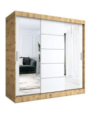 Szafa przesuwna 200 cm dąb artisan + biały - Ebia 6X w sklepie o6i2u8y4t0z.info