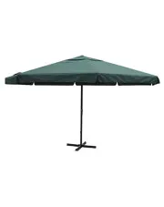 Zielony parasol tarasowy aluminiowy z podstawą - Diola w sklepie o6i2u8y4t0z.info