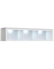 Biały regał wiszący do salonu nowoczesnego LED - Omaron 12X w sklepie o6i2u8y4t0z.info