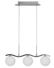 Chromowa lampa wisząca z trzema kloszami na falistej listwie - V117-Brillant w sklepie o6i2u8y4t0z.info