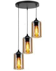 Czarna lampa wisząca z trzema ozdobnymi kloszami - V138-Luxurion w sklepie o6i2u8y4t0z.info