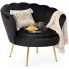Czarny fotel muszelka w stylu glamour - Batiso