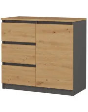 Komoda z 3 szufladami  i szafką antracyt + dąb artisan - Falerna w sklepie o6i2u8y4t0z.info